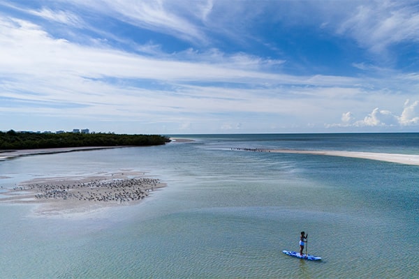 Paddleboarding on the water