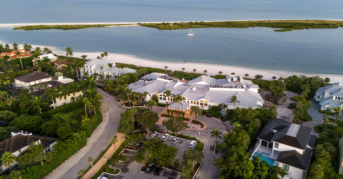 Aerial of the Hideaway Beach Clubhouse